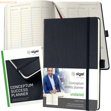 4004360798139 - Wochenkalender CONCEPTUM® undatiert englisch CO701 DIN A5 Schwarz 192 Seiten 1 St