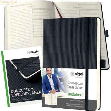 4004360798108 - Buchkalender CO705 Conceptum grau 1 Tag   1 Seite 148x213cm (A5) Jahresunabhängig 4004360798108 Sigel