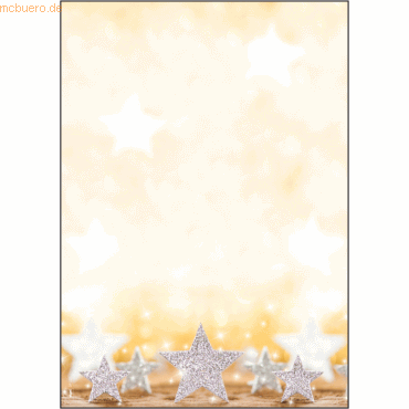 4004360849633 - Motiv-Weihnachtsbriefpapier Glitter Stars DP029 A4 90g  4004360849633 100 Blatt