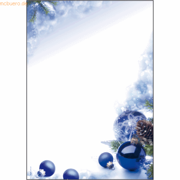 Sigel Designpapier Weihnachten Blue Harmony A4 90g/qm VE=100 Blatt