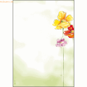 Sigel Designpapier Spring Flowers A4 90g/qm VE=50 Blatt