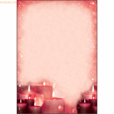 4004360822063 - Motiv-Weihnachtsbriefpapier Red Candlelight DP138 A4 90g  4004360822063 100 Blatt