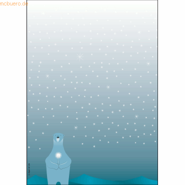 4004360795541 - blau-Weihnachtsbriefpapier Polar bear with candle DP259 A4 90g Feinpapier  4004360795541 Sigel