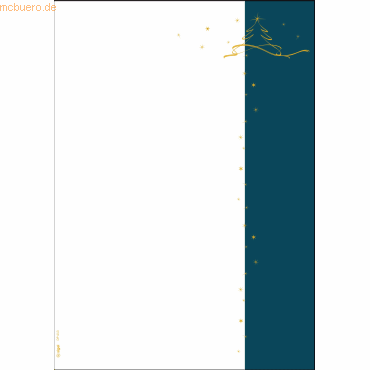 4004360795640 - SIGEL Weihnachtsbriefpapier Christmas Tree petrol Motiv DIN A4 90 g qm 100 Blatt