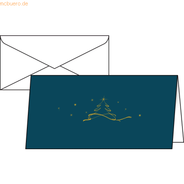 4004360795503 - 10 SIGEL Weihnachtskarten Christmas Tree petrol DIN lang 4004360795503 10 Stück 4004360795503 - 10 SIGEL Weihnachtskarten Christmas Tree petrol DIN lang 4004360795503 10 Stück