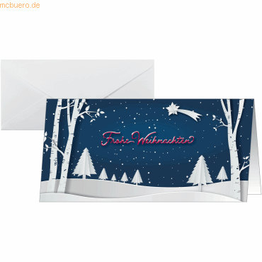 Sigel Weihnachts-Karte DL 250g 25+25 Stück Pop-up winter landscape