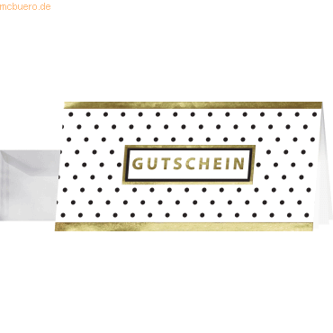 Sigel Gutschein-Karte DINlang 220g/qm Golden Glimmer inkl. Umschläge 1