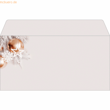 4004360786488 - Weihnachtsumschlag Christmas in rose gold gummiert 90g Spezialpapier Inkjet- & Laserdrucker DIN lang 50 Stück