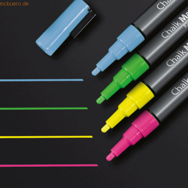 Sigel Kreidemarker 1-2mm pink/green/yellow/blue