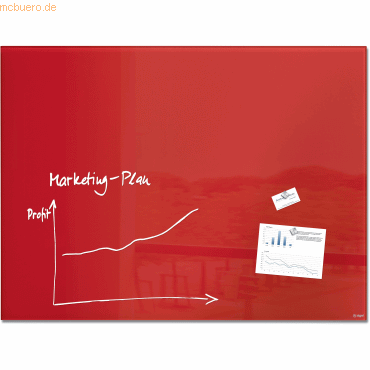 4004360812361 - Artverum Glastafel Magnetisch Einseitig 120 (B) x 90 (H) cm Rot