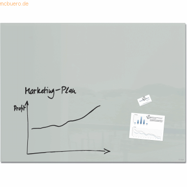 4004360812354 - Artverum Glastafel Magnetisch Einseitig 120 (B) x 90 (H) cm Grau