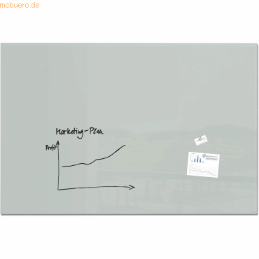 4004360812330 - Glas-Whiteboard Artverum glänzend grau magnethaftend 1800 x 1200 mm + 2 SuperDym-Magnete