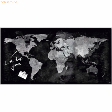 Sigel Glas-Magnetboard artverum Design World-Map 91x46 cm