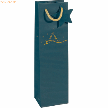 4004360799846 - 5 x Geschenktasche Bottle Christmas tree petrol 100x350x80mm 4004360799846 - 5 x Geschenktasche Bottle Christmas tree petrol 100x350x80mm
