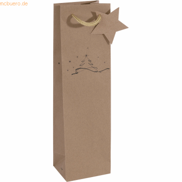 4004360799754 - 5 x Geschenktasche Bottle Kraftkarton Christmas tree 100x350x80m 4004360799754 - 5 x Geschenktasche Bottle Kraftkarton Christmas tree 100x350x80m