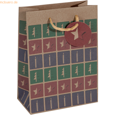 4004360799600 - 5 x Geschenktasche Small Kraftkarton Cut-out style 170x230x90mm 4004360799600 - 5 x Geschenktasche Small Kraftkarton Cut-out style 170x230x90mm