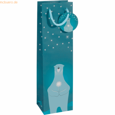 4004360799303 - Geschenktasche Bottle Polar Bear mit Mattlack und Geschenkeanhän