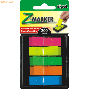 4004360893803 - Index Haftstreifen Z-Marker mini mit 5 Farben (neonrot -gelb -grün -orange -blau) 4004360893803 200 Streifen