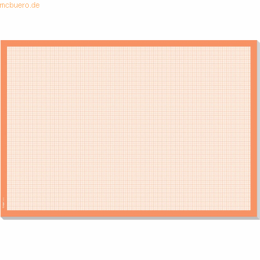 Sigel Schreibunterlage Graph 30 Blatt weiß/orange mm kariert 595x410mm