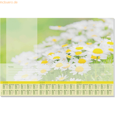 5 x Sigel Schreibunterlage Lovely Daisies 3-Jahres-Kalendarium 595x410