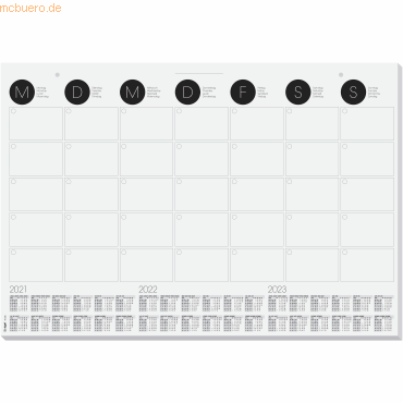Sigel Schreibunterlage / Wandkalender 59,5x41cm mit Kalendarium schwar