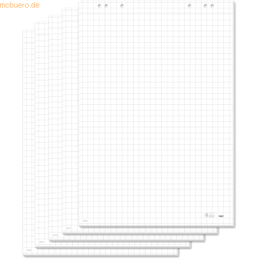 Sigel Flipchart-Block perforiert kariert 80g 680x990mm VE=5 Blocks a 2