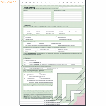 Sigel Mietvertrag A4 hoch 80g/qm selbstdurchschreibend 4x2 Blatt