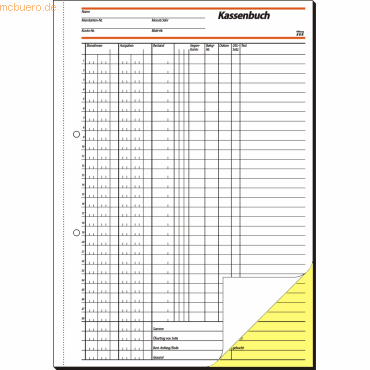 Sigel Formularbuch Kassenbuch EDV A4 selbstdurchschreibend 2x40 Blatt
