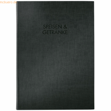 5 x Sigel Speisekarten-Mappe Prägung Speisen&Getränke A4 schwarz