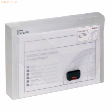 5017303025734 - Dokumentenbox A4 60mm Kunststoff transparent