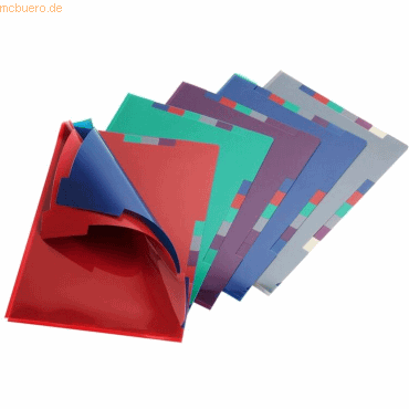 5 x Snopake Dokumentenhüllen Fusion VariFile A4 5 Fächer mehrfarbig