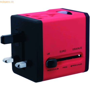 5019118007882 - Reisestecker VariPlug Doppel-USB universell rot