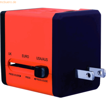 5019118008063 - Reisestecker VariPlug Doppel-USB universell orange