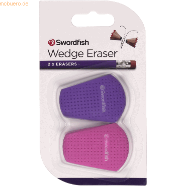 5019118010745 - 12 x Radierer Wedge 46x34mm pink purple Blister VE=2 Stück