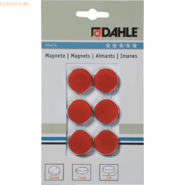 4007885934242 - 10 x Magnete 24mm rot VE=6 Stück