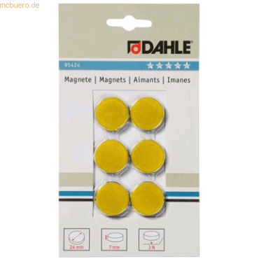 4007885944241 - 10 x Magnete 24mm gelb VE=6 Stück