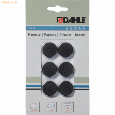 4007885994246 - 10 x Magnete 24mm schwarz VE=6 Stück