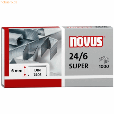 Novus Heftklammer 24/6 DIN Super verzinkt VE=10.000 Stück