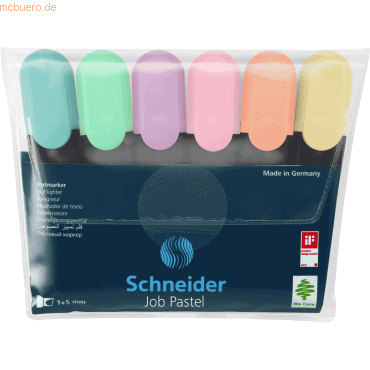 Schneider Textmarker Job Pastell sortiert 6er Etui