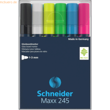 Schneider Glasboardmarker Maxx 245 Etui sortiert VE=6 Stück