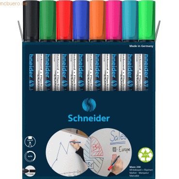 Schneider Whiteboard- und Flipchartmarker 290 VE=8 Stück sortiert