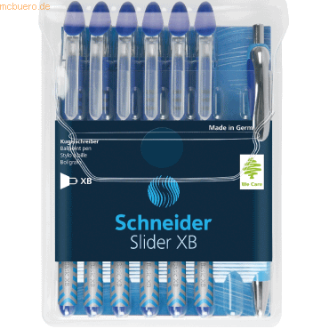 4004675097187 - AKTION Kugelschreiber Slider Basic blau Schreibfarbe blau 6 St + GRATIS Slider Kugelschreiber Rave XB blau