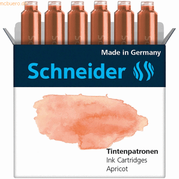 Schneider Tintenpatrone Standard Pastell Apricot VE=6 Stück