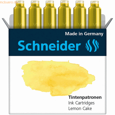 Schneider Tintenpatrone Standard Pastell Lemon Cake VE=6 Stück
