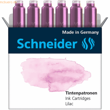 Schneider Tintenpatrone Standard Pastell Lilac VE=6 Stück