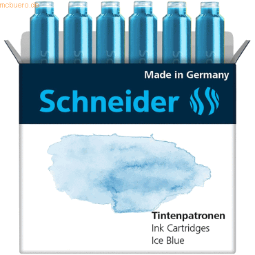 Schneider Tintenpatrone Standard Pastell Ice Blue VE=6 Stück