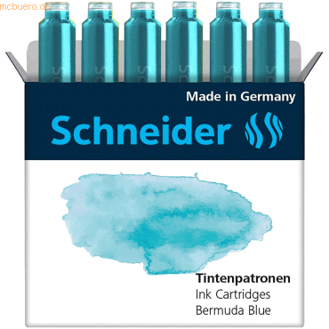 Schneider Tintenpatrone Standard Pastell Bermuda Blue VE=6 Stück