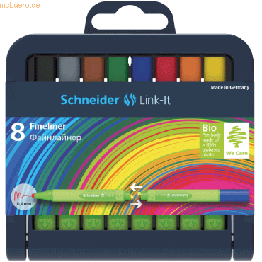 Schneider Fineliner Link-It 0,4 mm 8er Stiftebox sortiert