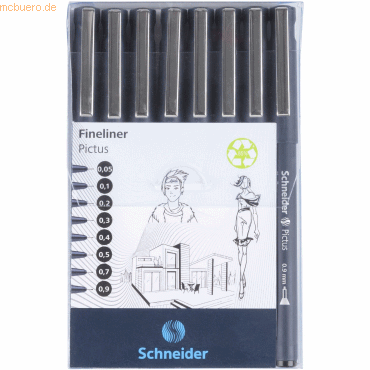 Schneider Fineliner Pictus 0,05 0,1 0,2 0,3 0,4 0,5 0,7 0,9mm schwarz