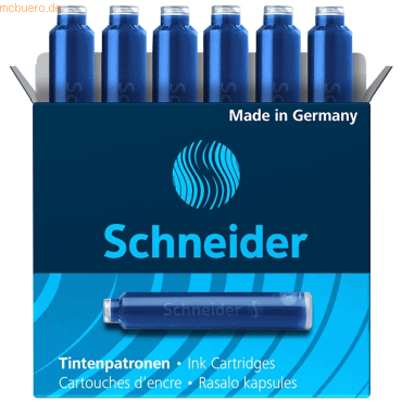 Schneider Tintenpatrone VE=6 Stück blau